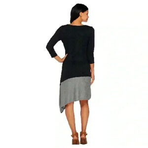 H By Halston Asymmetrical Wool Blend Dress
